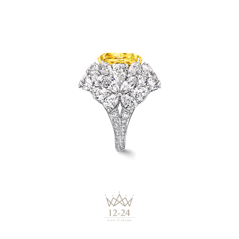 Graff Radiant Cut Yellow and White Diamond Ring GR46058