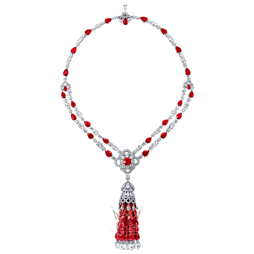 Graff Ruby Tassel and Diamond Necklace GN8410