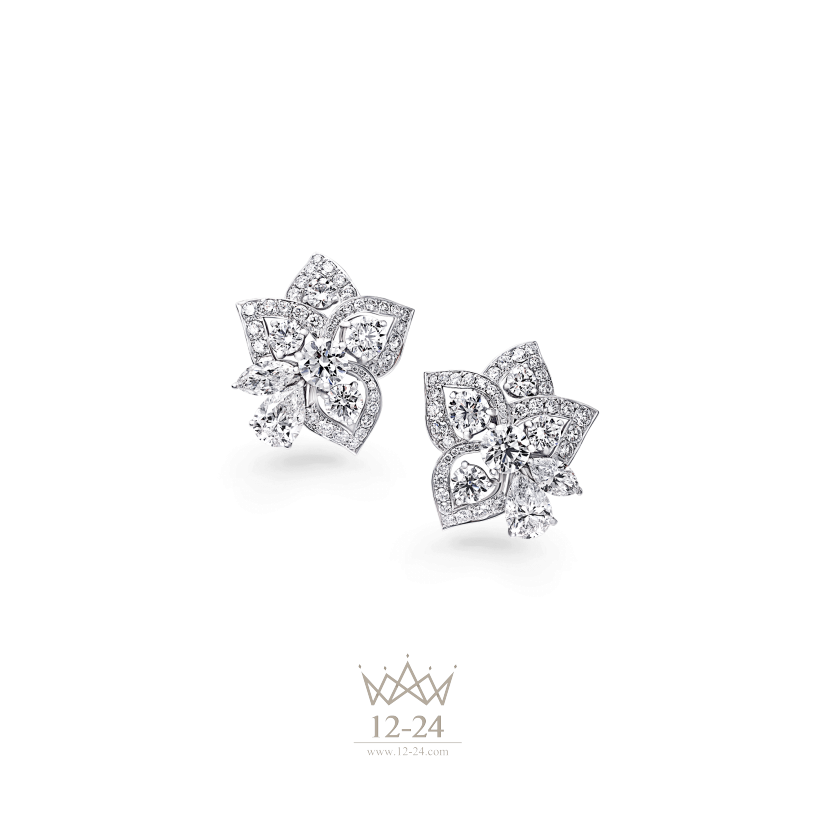 Graff Peony Stud Earrings Diamond RGE1182