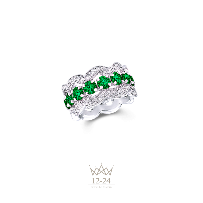 Graff Wave Eternity Band Emerald and Diamond RGR297