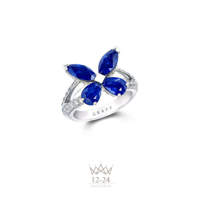 Graff Classic Butterfly Ring Sapphire and Diamond RGR118
