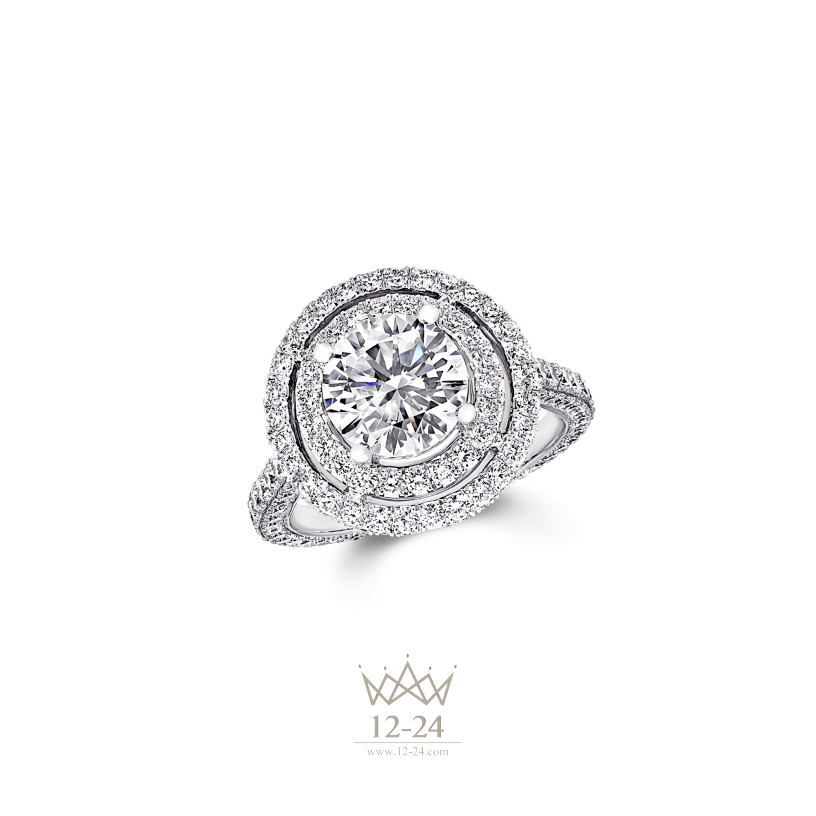 Graff Twin Constellation Round Diamond Engagement Ring RGR391ALL