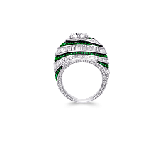 Украшение Graff Swirl Baguette Ring Emerald and Diamond RGR503 — additional thumb 2