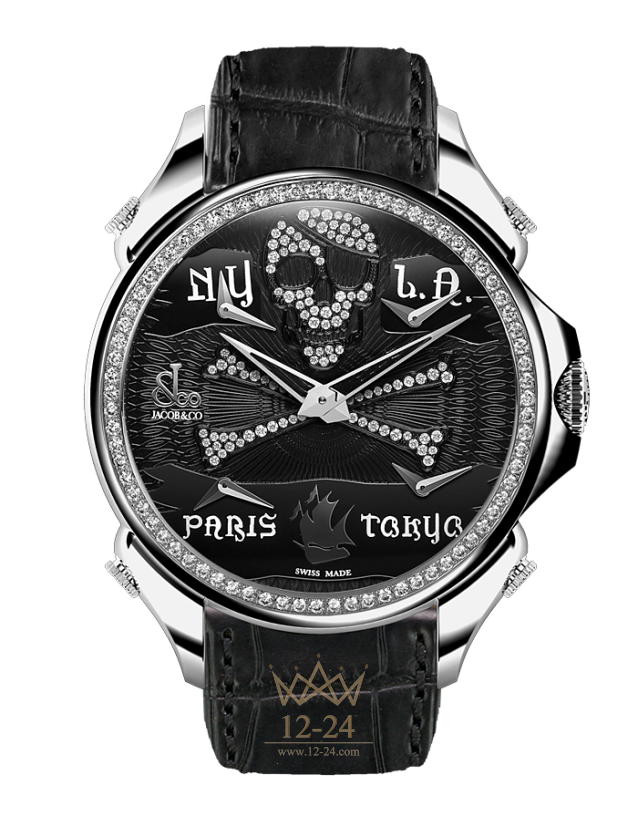 Jacob &amp; Co PALATIAL FIVE TIME ZONE PIRATE STEEL PZ500.10.RO.NQ.A