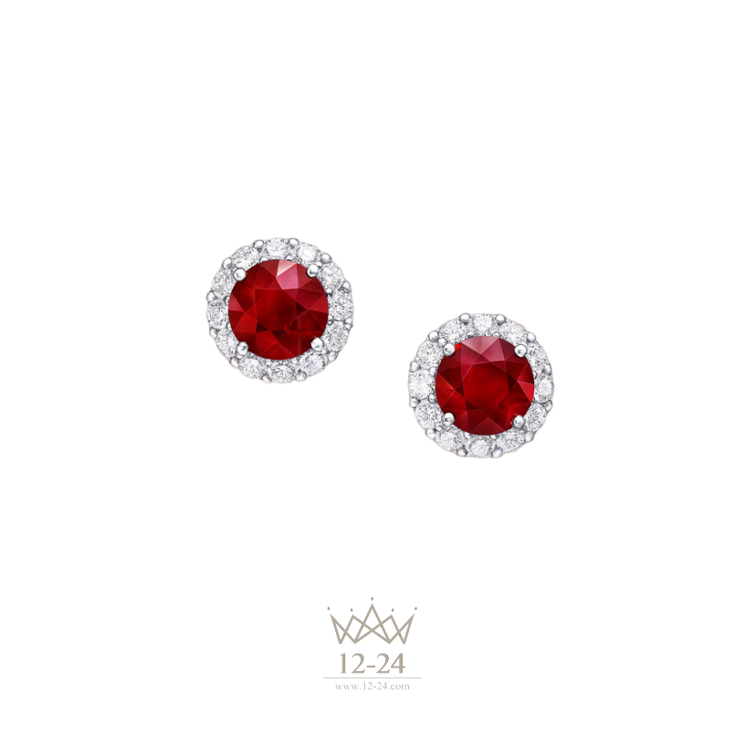 Graff Icon Round Ruby and Diamond Stud Earrings RGE1552RR_RGE1552