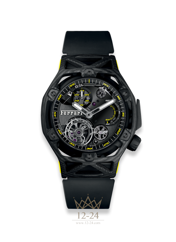 Hublot Techframe Ferrari Tourbillon Chronograph Carbon Yellow 408.QU.0129.RX