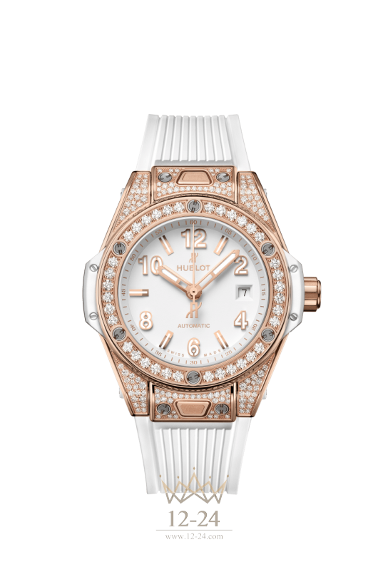 Hublot One Click King Gold White Pave 33 мм 485.OE.2080.RW.1604