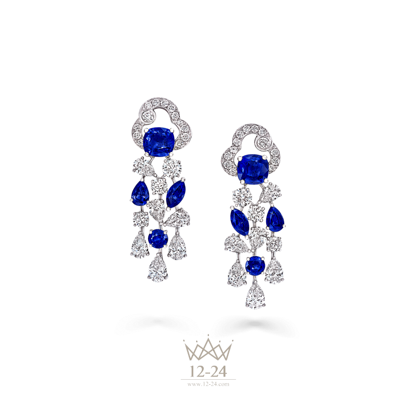 Graff Nuage Earrings Sapphire and Diamond RGE1058