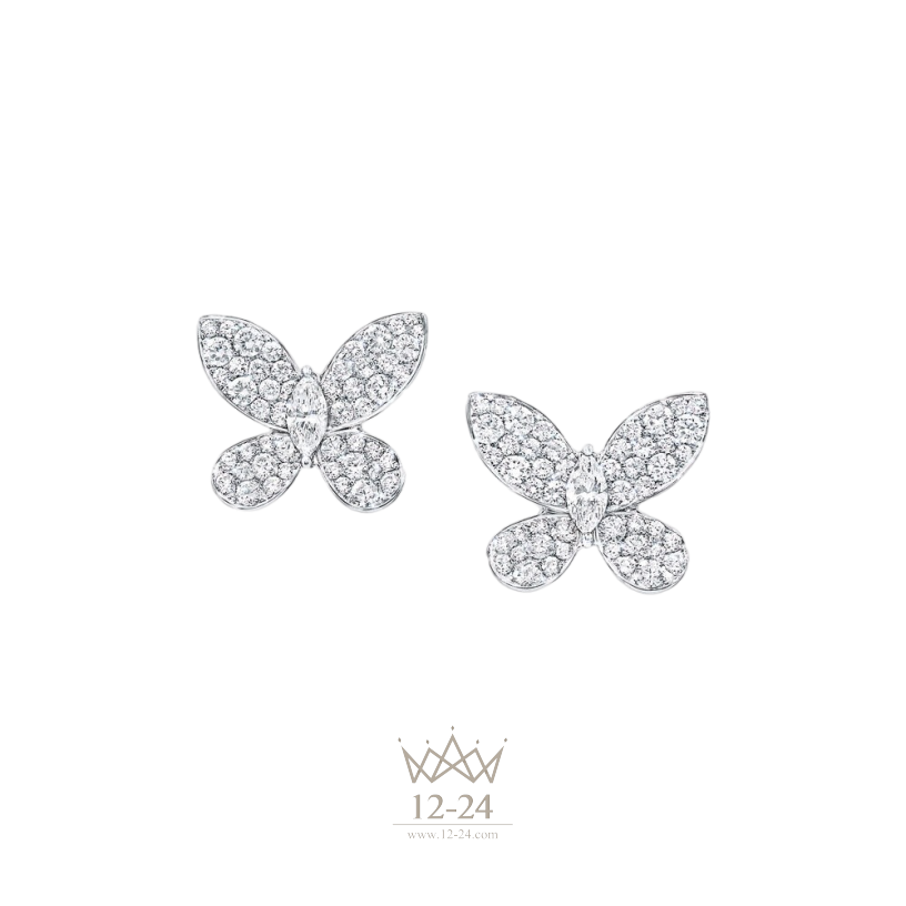 Graff Pavé Butterfly Diamond Stud Earrings RGE574