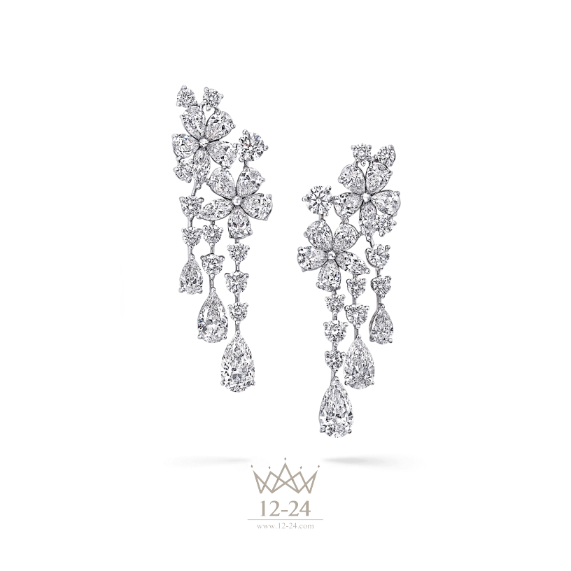 Graff Carissa Double Flower Earrings Diamond RGE1037