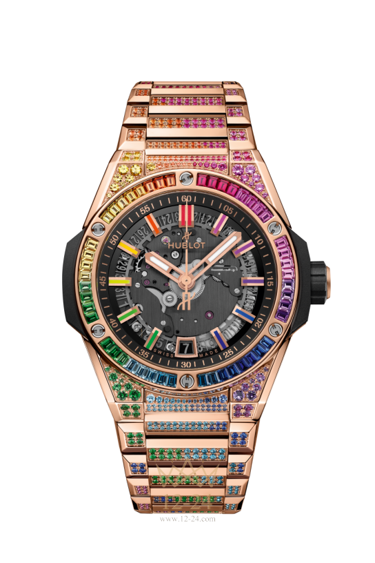 Hublot Integrated Time Only King Gold Rainbow 456.OX.0180.OX.3999