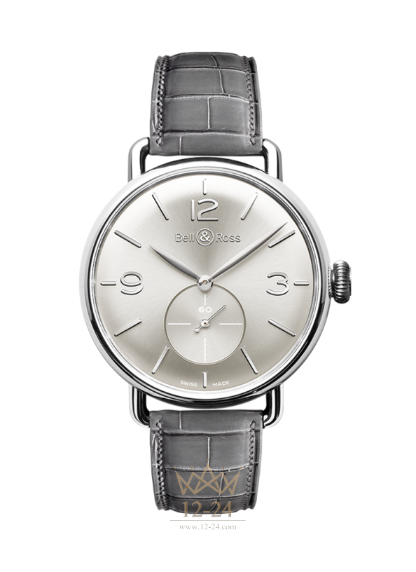 Bell &amp; Ross WW1 ARGENTIUM SILVER BRWW1-ME-AG-SI/SCR