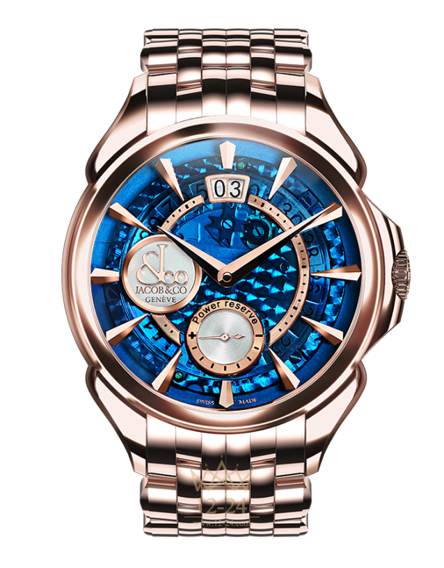Jacob & Co PALATIAL CLASSIC MANUAL BIG DATE MINERAL CRYSTAL DIAL - ROSE GOLD CASE PC400.40.NS.MB.A40AA