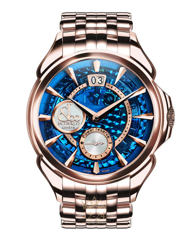 Jacob &amp; Co PALATIAL CLASSIC MANUAL BIG DATE MINERAL CRYSTAL DIAL - ROSE GOLD CASE PC400.40.NS.MB.A40AA