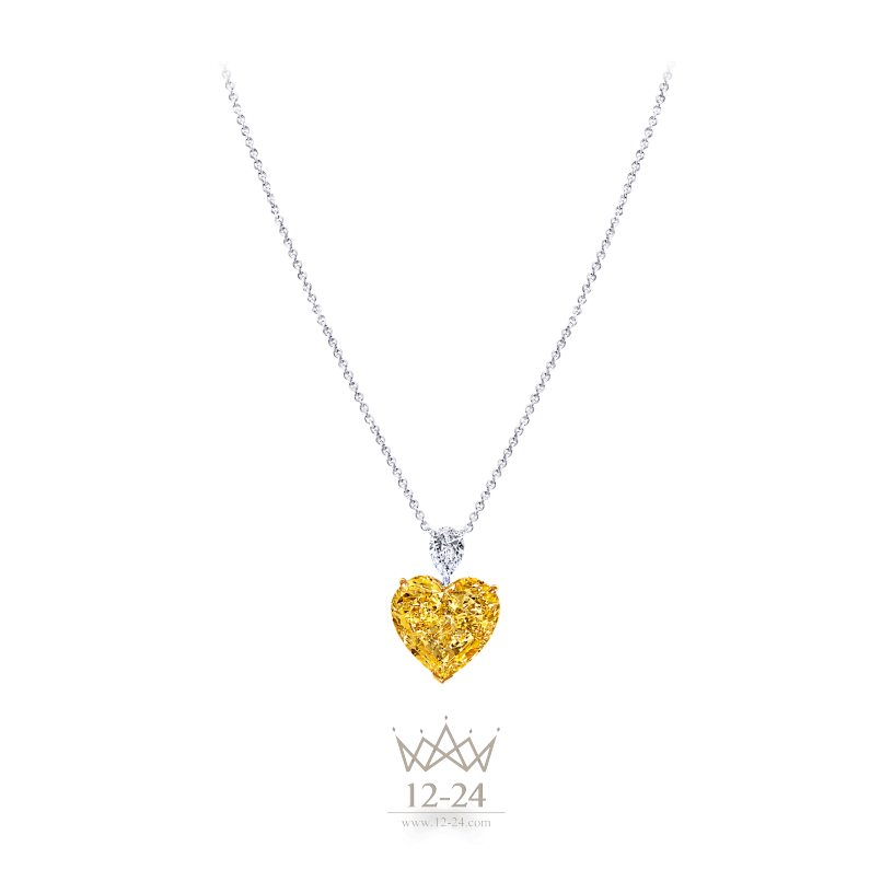 Graff Heart Shape Pendant Yellow and White Diamond YHPT02