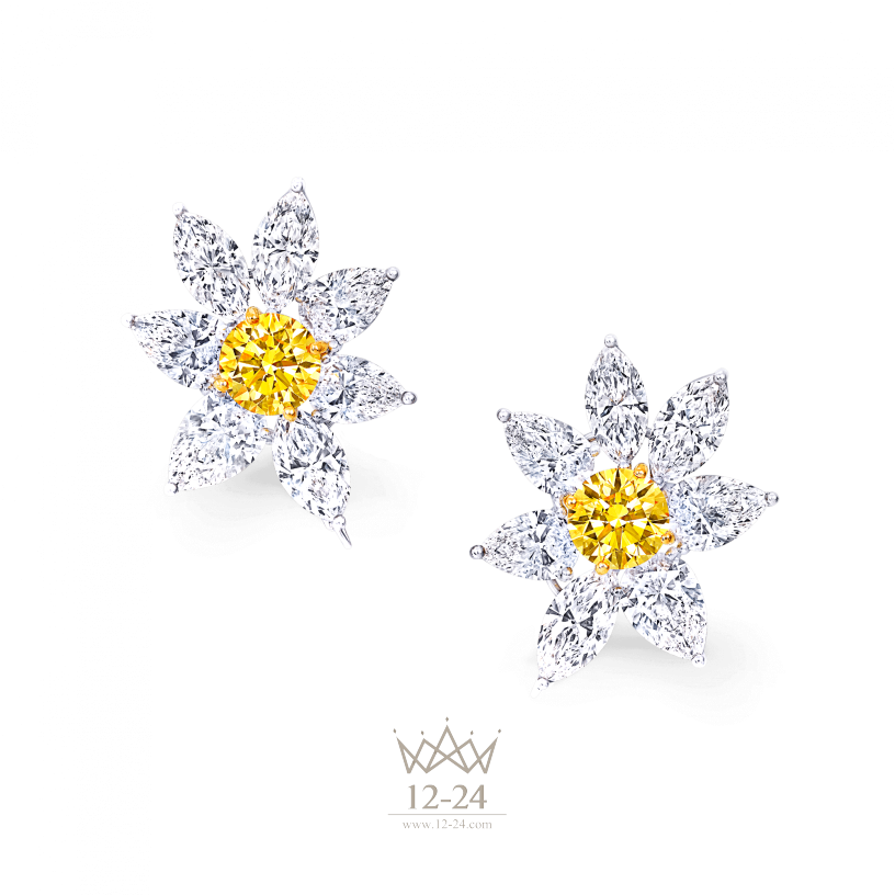 Graff Yellow and White Diamond Earrings GE22990