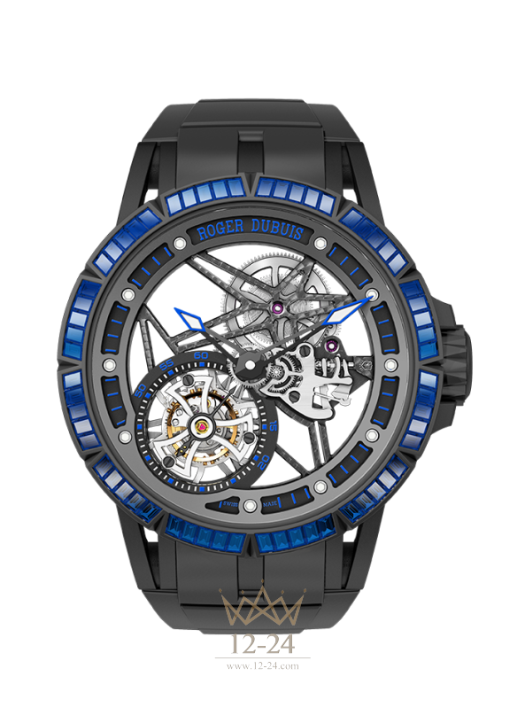 Roger Dubuis Excalibur Spider Skeleton flying tourbillon with gem-set rubber bezel RDDBEX0529