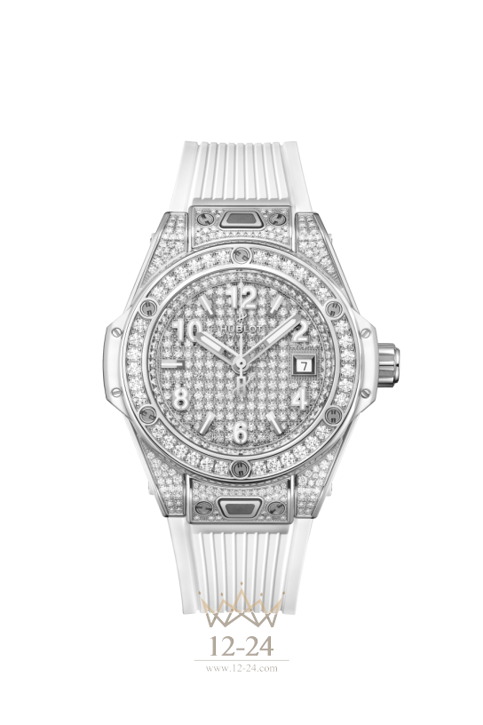 Hublot One Click Steel White Full Pavé 485.SE.9000.RW.1604