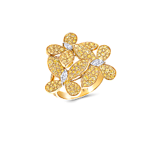 Украшение Graff Triple Pave Butterfly Ring Yellow and White Diamond RGR399 — main thumb