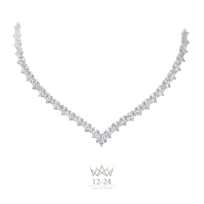 Graff Emerald Cut and Round Diamond Necklace RGN469_GN10566