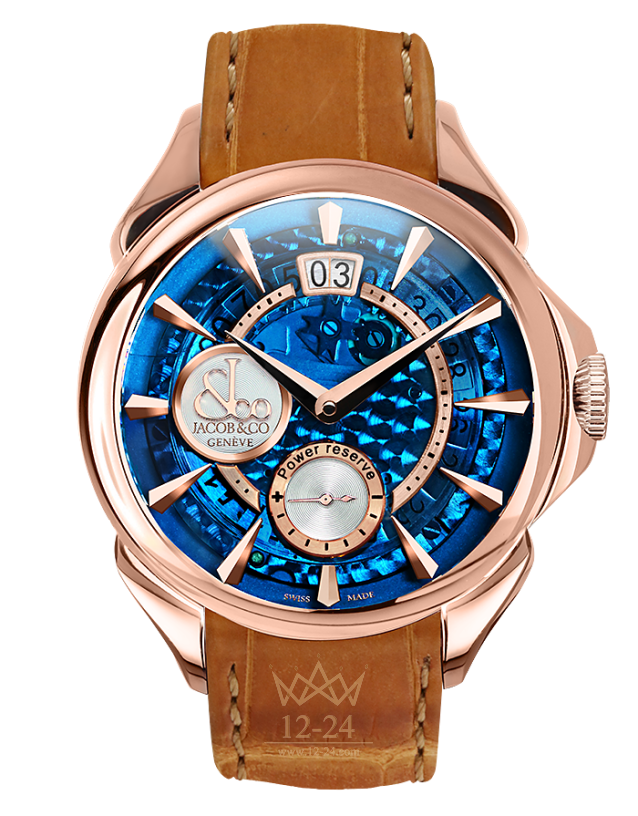 Jacob & Co PALATIAL CLASSIC MANUAL BIG DATE MINERAL CRYSTAL DIAL - ROSE GOLD CASE PC400.40.NS.MB.A