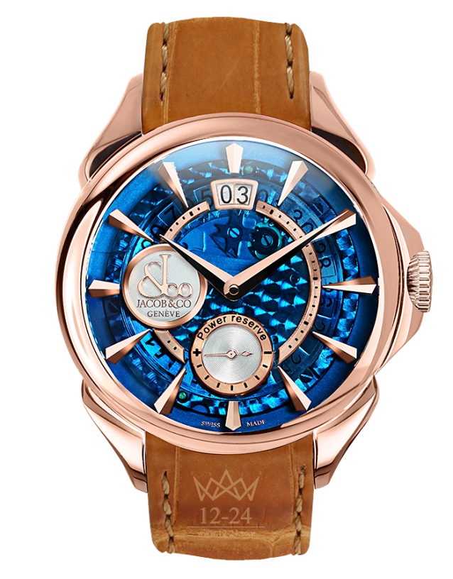 Jacob &amp; Co PALATIAL CLASSIC MANUAL BIG DATE MINERAL CRYSTAL DIAL - ROSE GOLD CASE PC400.40.NS.MB.A