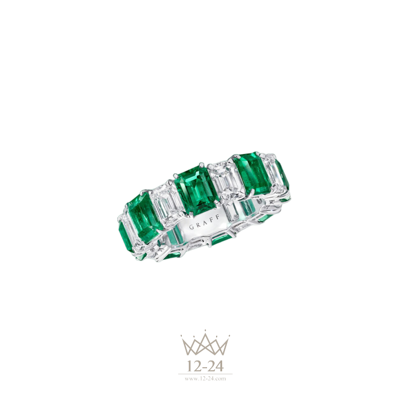 Graff Emerald Cut Eternity Band Emerald and Diamond RER1030ALL_RER1031