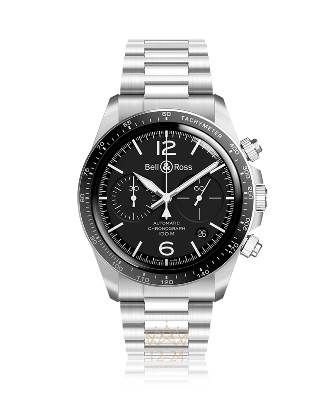 Bell &amp; Ross BRV2-94 BLACK STEEL BRV294-BL-ST/SST