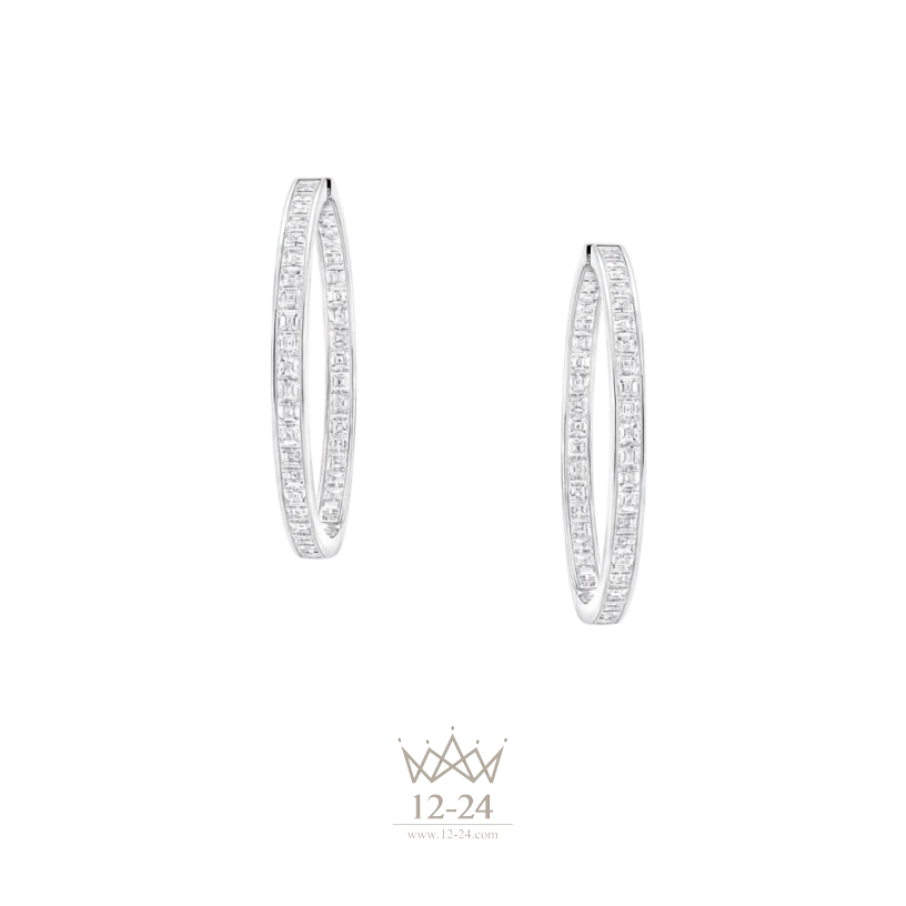 Graff Square Cut Diamond Hoop Earrings RGE1847