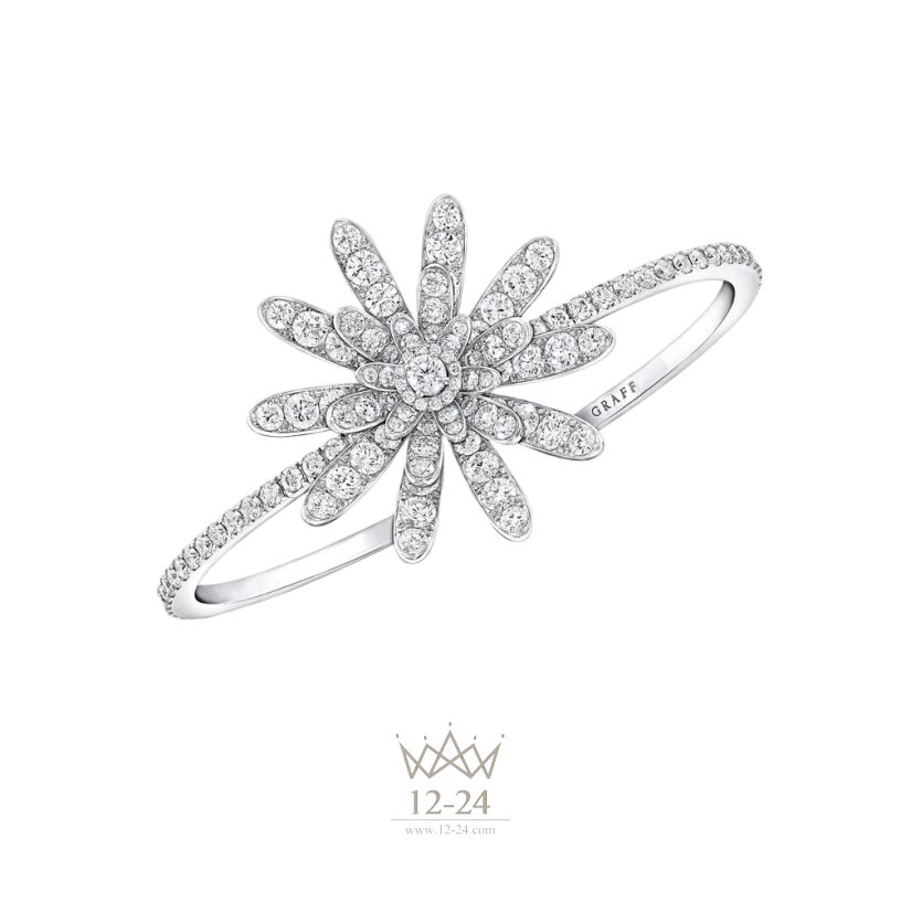 Graff Large Wild Flower Abstract Diamond Bangle RGB556-165_GB14412