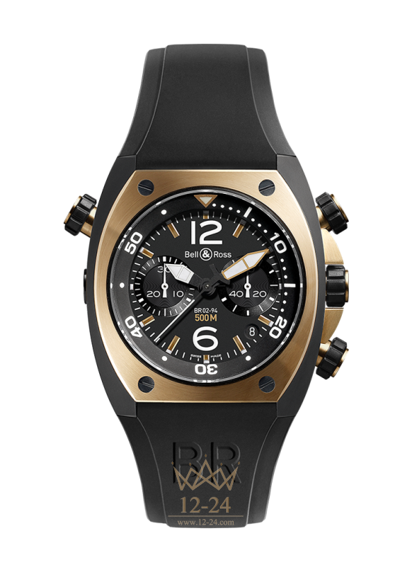 Bell &amp; Ross BR 02-94 ROSE GOLD &amp; CARBON BR02-CHR-BICOLOR