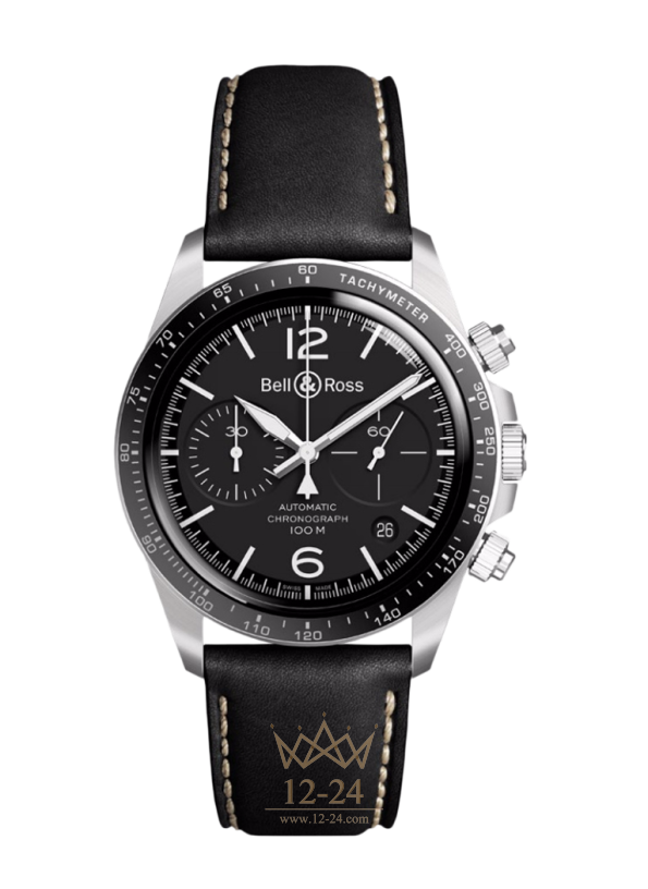 Bell &amp; Ross BRV2-94 BLACK STEEL BRV294-BL-ST/SCA
