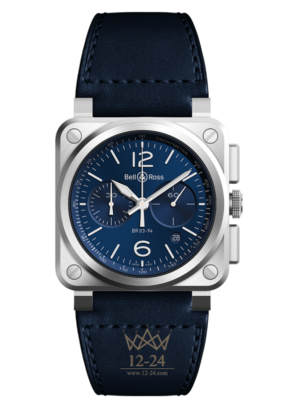 Bell &amp; Ross BR 03-94 Blue Steel Chronographe BR0394-BLU-ST/SCA