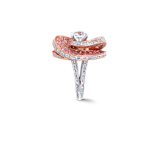 Украшение Graff Swirl Twist Ring Pink and White Diamond RGR519 — дополнительная миниатюра 2
